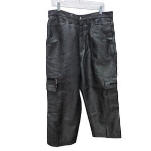 Vintage Johnny Blaze Cargo Pants Men's 32 Black Gray Y2K Hip Hop Baggy